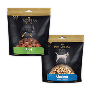 Prospera Plus gamme de friandises pour chiens